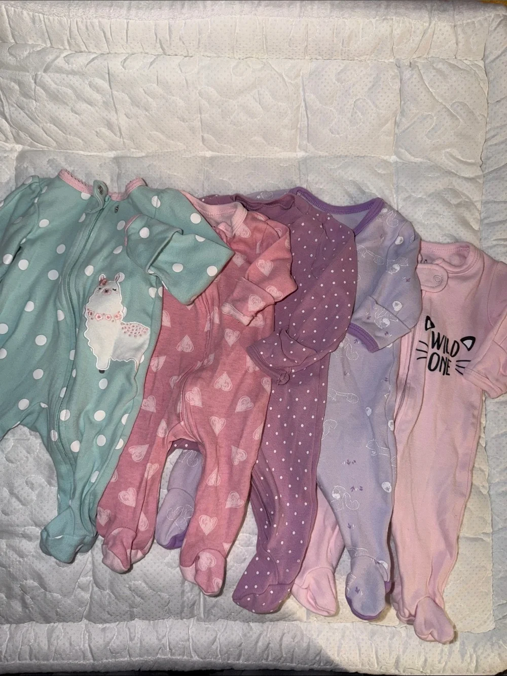 Pastel Girls' Footed Sleep Sacks - Mixed Pastel Colors